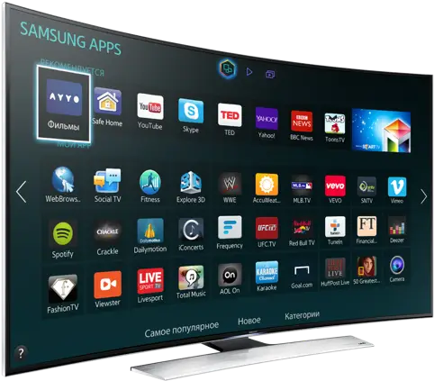 Télévision Sumsung avec plusieurs applications et iptv player pour installer les abonnements iptv