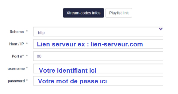 page pour importer les xtream codes